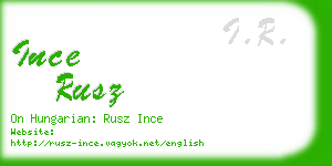 ince rusz business card